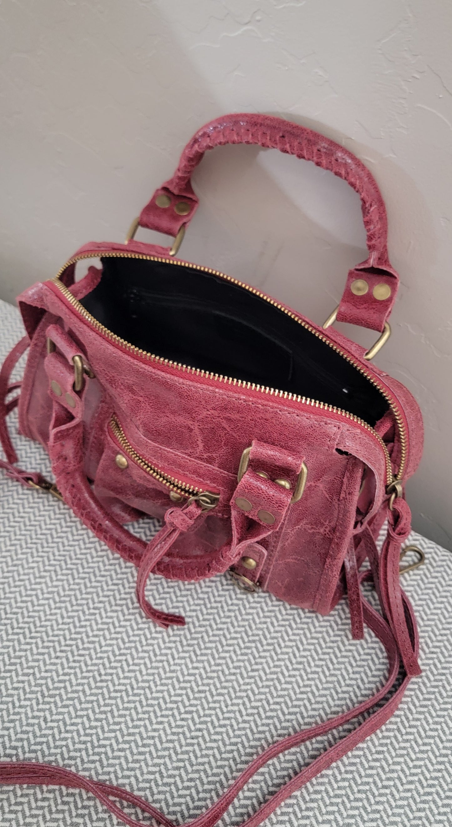 Genuine textured leather