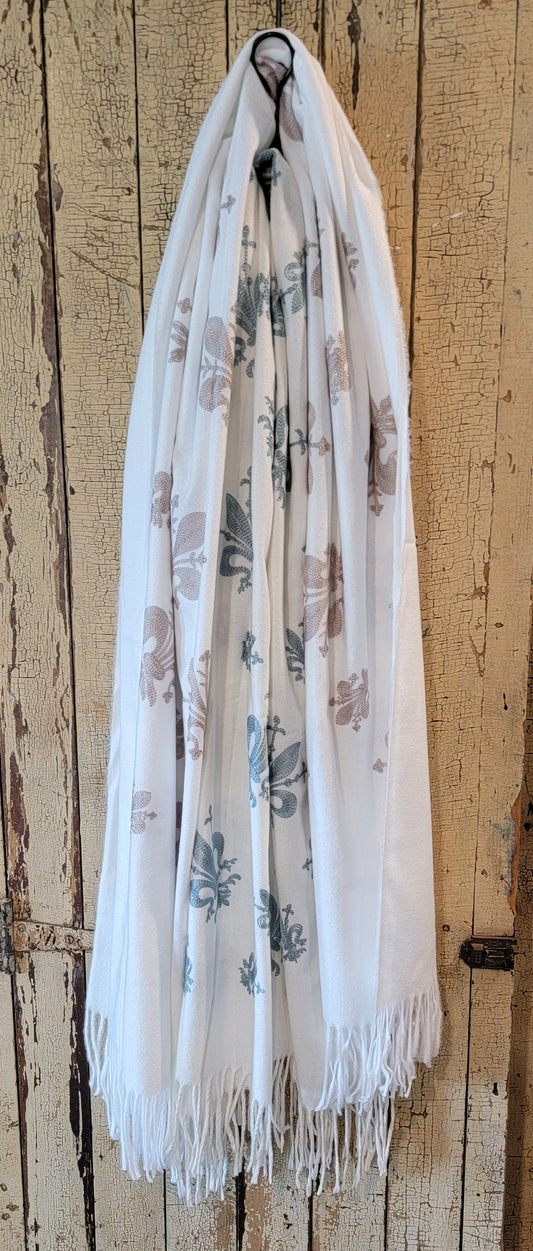 Fleur-de-lis design scarf