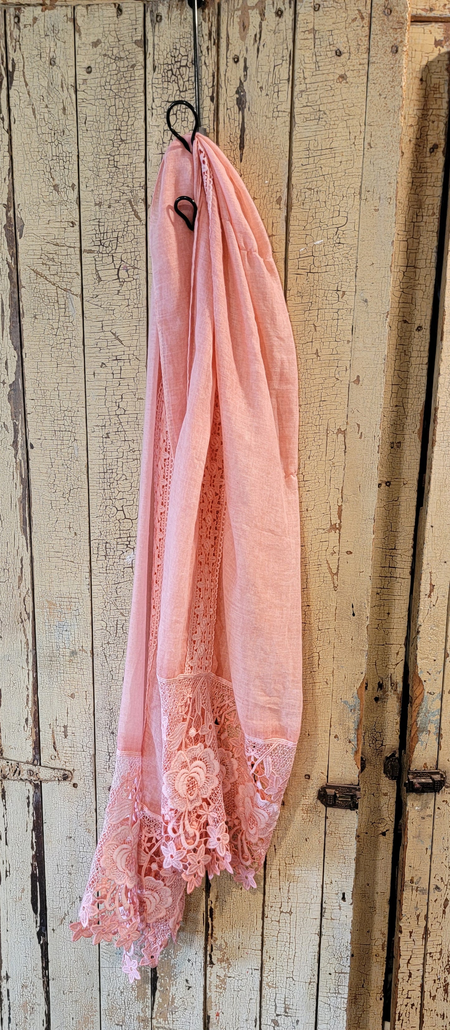 Lace trim scarf