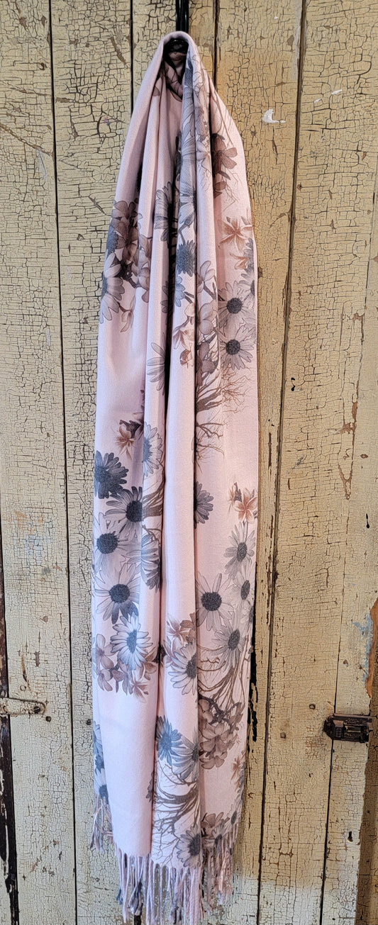 Pink Floral Scarf