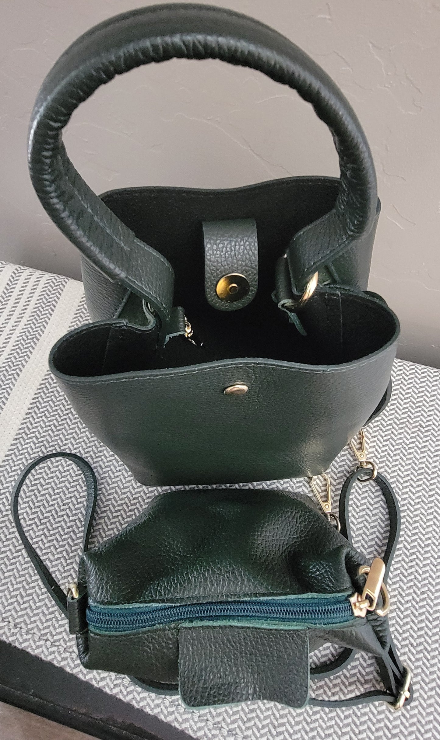 Bucket bag with small pouch