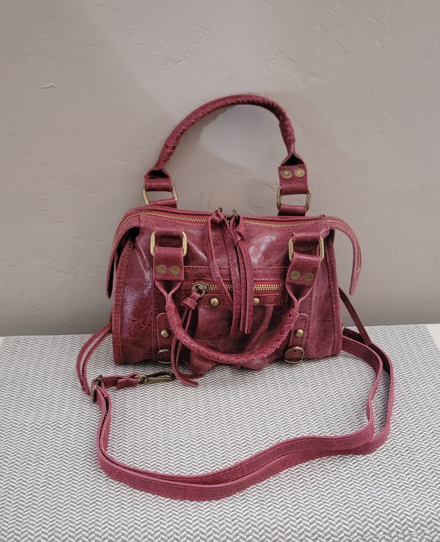 Genuine textured leather
