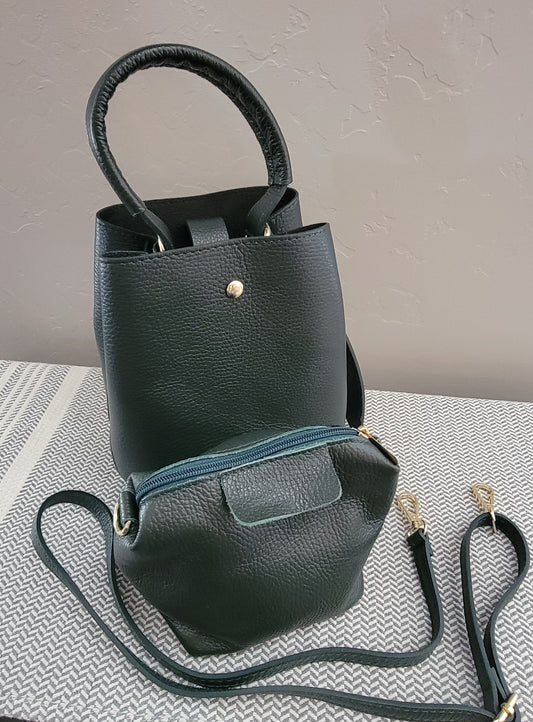Bucket bag with small pouch