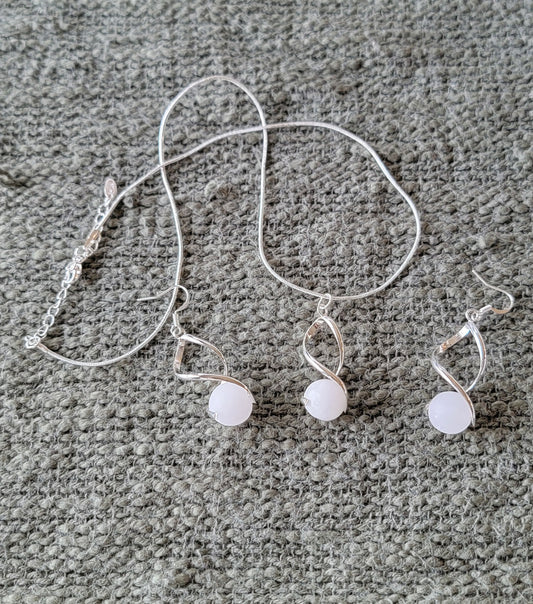 Alabaster Earrings and Necklace